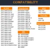A compatibility chart listing headphones from various brands. Produktbild-Vorschau
