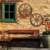 Relaxdays Wagenrad aus Holz, 2er Set, Deko für Garten, Produktbild-Vorschau 2