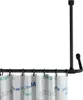 A black shower curtain rod with a shower curtain hanging from it. Náhled obrázku produktu