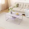 Tavolino 'Solund' in acciaio 90 x 60 x 45 cm viola Anteprima dell’immagine prodotto 3