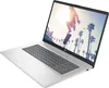 A silver HP laptop is shown from a diagonal angle against a white background. Produktbild-Vorschau