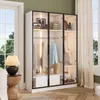 OKWISH Armoire avec 3 Portes Vitrées, 1 Tiroir et Éclairage Voir les images du produit 3