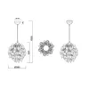 Technical drawing with dimensions of a pendant lamp. Produktbild-Vorschau
