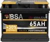 BSA Autobatterie 65 Ah 12V Starterbatterie Batterie ersetzt Produktbild-Vorschau 1