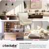 A collage of four interior design scenes: a dining room, a living room, a kitchen, and a bedroom, showcasing furniture and decor. The brand 'tectake' is also visible. Náhled obrázku produktu