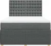 vidaXL Postel Boxspring s matrací Dark Grey 160x200 cm Náhled obrázku produktu 5