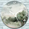 Wanduhr aus Glas Rund fi 30 Bäume Landschaft Quarz Deko Produktbild-Vorschau 1