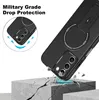 A phone case is shown falling onto a cracked concrete surface, illustrating its drop protection. Produktbild-Vorschau