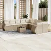 vidaXL 11-tlg. Garten-Sofagarnitur mit Kissen Beige Poly Produktbild-Vorschau 2