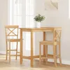 A wooden bar table with two bar stools in a room with a window. Anteprima dell’immagine prodotto