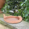 Vogeltränke Vogelbad Tränke mit Spatzenfigur terracotta Produktbild-Vorschau 4