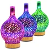 Three decorative aroma diffusers with a 3D starburst light effect, displayed on a white background. Voir les images du produit