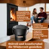 BLACK OAK Ascheeimer LANIN 8L – schwarz mit Deckel, hellem Produktbild-Vorschau 7