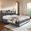 OKWISH Lit tapissier 160x200cm avec coffre,Lit coffre Lit Voir les images du produit 3