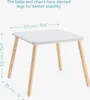Navaris Kindersitzgruppe 3tlg. aus Holz - 1 Kindertisch 2 Produktbild-Vorschau 4
