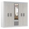 A white wardrobe with five doors and a central mirror. Produktbild-Vorschau