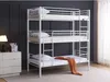 Lit triple superposé metal "Havin" - 90 x 190 cm - Blanc Voir les images du produit 2