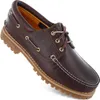 A single brown leather boat shoe is shown against a white background. Anteprima dell’immagine prodotto