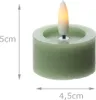 LED Teelichter LINA - Rustik-Optik - Echtwachs - Timer - mit Batterien - D: 4,5cm H: 5cm - 2St. Produktbild-Vorschau
