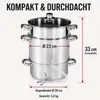 Dampfentsafter 5 Liter Edelstahl Ø 22 cm für alle Herdarten Produktbild-Vorschau 6