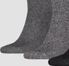 A close-up view of three pairs of socks in different shades of gray and black, arranged side-by-side. Anteprima dell’immagine prodotto