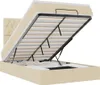 vidaXL Letto ottomano con materasso e LED in tessuto crema Anteprima dell’immagine prodotto 1