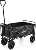 A black folding wagon with a handle and four wheels, shown against a white background. Produktbild-Vorschau