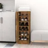 vidaXL Schuhregal Räuchereiche 32x35x92 cm Holzwerkstoff Produktbild-Vorschau 2