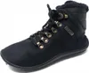 A black winter boot with fur lining and brass eyelets. Náhled obrázku produktu