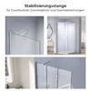 A collage of images showing a shower stabilizer bar and different shower enclosures. Podgląd zdjęcia produktu