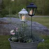 LED Laterne/Grablicht mit Kerze - gelbe LED - Erdspieß - H: 40cm - Timer - schwarz Produktbild-Vorschau