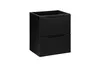 Armoire De Salle De Bain 50 Cm Noir Mat 2 Tiroirs Rainurés Voir les images du produit 1