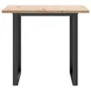 A product shot of a table with a wooden top and gray metal legs, isolated on a white background. Anteprima dell’immagine prodotto