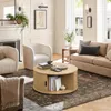 FABATO Runder Couchtisch mit Liftfunktion, geriffelter Produktbild-Vorschau 5