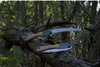 Two folding saws are placed on a fallen tree trunk in a forest. Produktbild-Vorschau