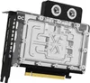 A close-up, angled view of a computer graphics card water block. Podgląd zdjęcia produktu