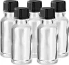 5x Klare Glasflasche 20 ml mit schwarzem Kunststoff Produktbild-Vorschau 1