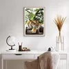 Gerahmtes Poster - Rahmen in heller Eiche - Tiger Dschungel Produktbild-Vorschau 6