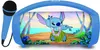 A blue Disney Stitch Bluetooth speaker with a microphone. Voir les images du produit