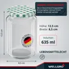 12x WELLGRO Einmachgläser 635ml – Schraubdeckel TO82 Produktbild-Vorschau 4