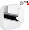 A chrome-finished wall hook with a square base, shown against a white background. A small inset image shows the mounting hardware. Anteprima dell’immagine prodotto