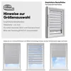 Collage of images showing a window blind with instructions and examples of its use. Produktbild-Vorschau