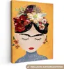 MuchoWow® - Leinwandbilder - Frau - Blumen - Gelb - Kunst, Produktbild-Vorschau 1