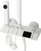 A close-up view of a white shower system with various controls and an LED display. Náhled obrázku produktu