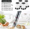 A vacuum cleaner head and replacement filters are shown in a kitchen setting with vegetables and bread. Produktbild-Vorschau