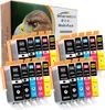 A multi-pack of ink cartridges is displayed in front of its packaging, which features an eagle's eye. Voir les images du produit