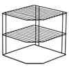 A black metal corner shelf with two tiers. Náhled obrázku produktu