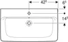 Geberit Renova Plan, lavabo, 85x48 cm, 1 trou pour robinet, Voir les images du produit 3