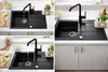 Küchenspüle Granit schwarz, Einbauspüle 76x44 mit Siphon Produktbild-Vorschau 6