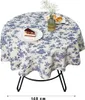 Tischdecke aus Baumwollleinen mit blauem Blumenmuster im Produktbild-Vorschau 5